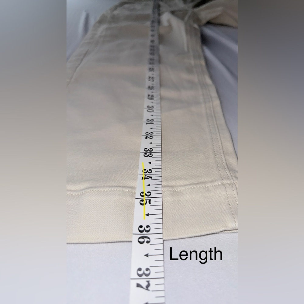Everlane Cropped Straight Regular High Rise Wide Hem Cream Pockets Pants Size 6 - Picture 10 of 13
